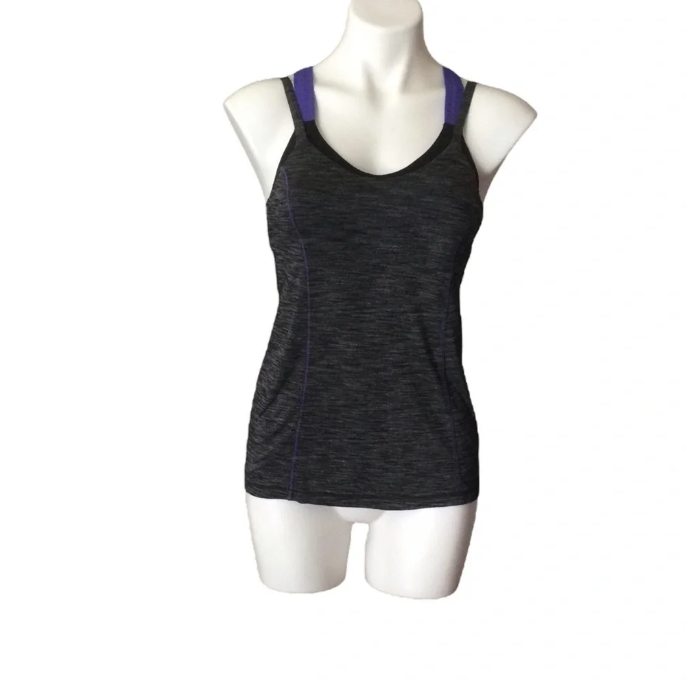 Lululemon Heather Black Iris‎ Purple Run for Gold Tank